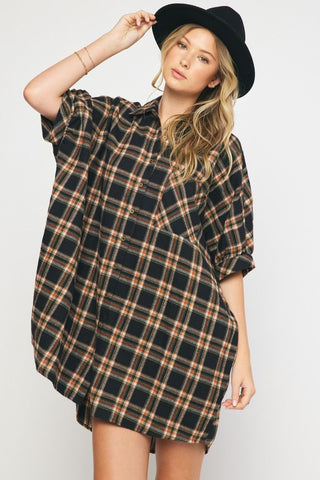 Black Flannel Top