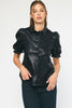 Black Faux Leather Top