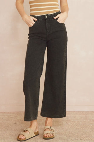 Black Acid Wash Pants