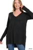 Black Hi-Low Hem Sweater