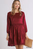 Burgundy Animal Jacquard Dress