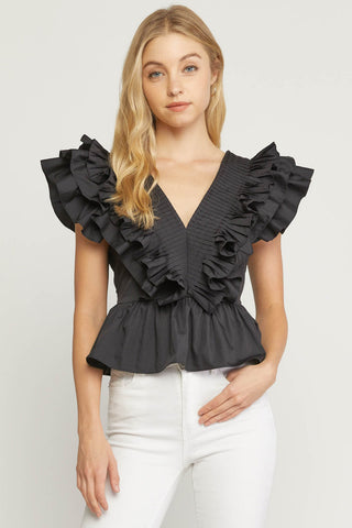 Black Peplum Top
