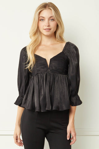 Black Babydoll Top