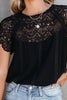 Black Lace Crochet Blouse