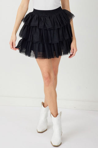 Black Tulle Mini Skirt
