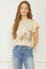 Ecru Cheetah Print Top