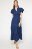 Navy Tiered Midi Dress