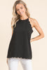 Black Scalped Sleeveless Top