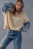 Ivory Denim Sleeve Sweater