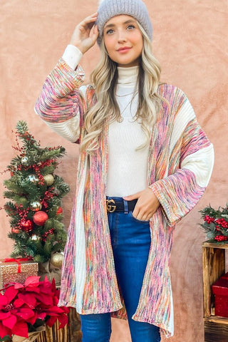 Mauve Multi Color Cardigan