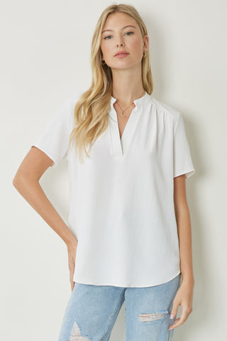Ivory Placket Top