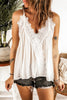 White Ruffled V Neck Cami Top