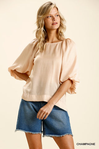 Champagne Washed Satin Top