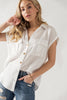 White SS Button Up Top