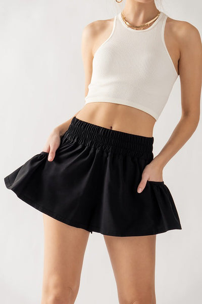 Black Wide Skirt