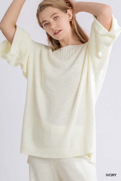 Ivory Wide Sleeve Sweater Top