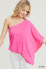 Hot Pink Stretchy One Shoulder Top